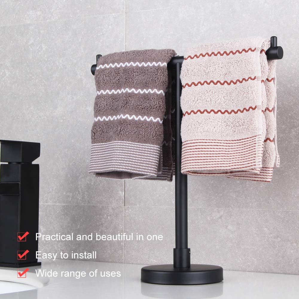 Matte Black Hand Towel Holder Tree Rack Free Standing SUS 304 Stainless