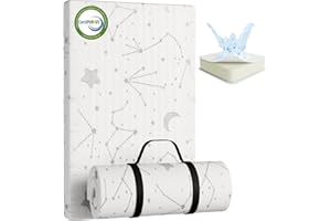 YENING Breathable Pack and Play Mattress Pad 38x26 Waterproof Baby Mattress for Pack N Play Matress Topper Waterproof with Strap
