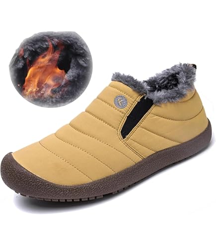 YAMIELO Kaegreel Men's Waterproof Snow Boots - Plush Lined Ankle Boots With Anti-Slip Sole