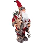 Toyvian Santa Figurine Traditional Christmas Santa Claus Decoration Xmas Decor for Holiday Decoration and Collectibles 30cm