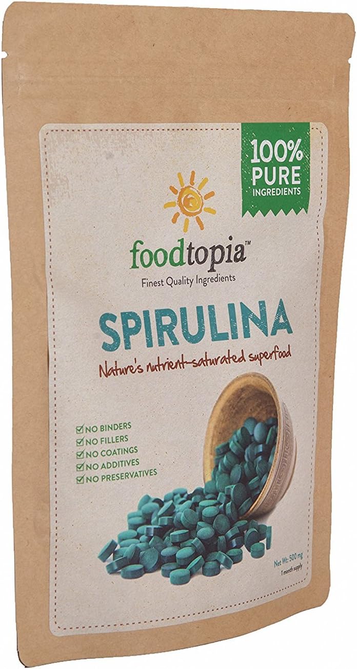 Spirulina Tablets, Net Wt: 500 mg