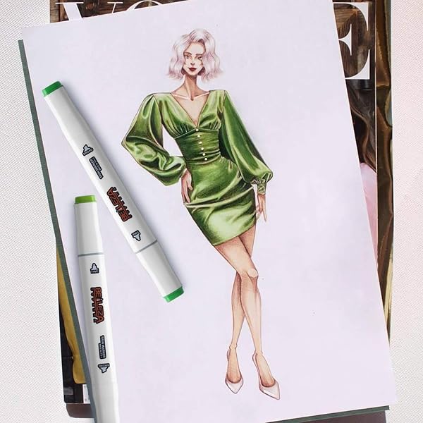 ALCOHOL MARKERS 100 COLORS ART MARKERS PROFESSIONAL ART PEN DUAL TIPS PLUS 1 BLENDER PERMANENT INK FOR PAINTING, COLORING AND DRAWING