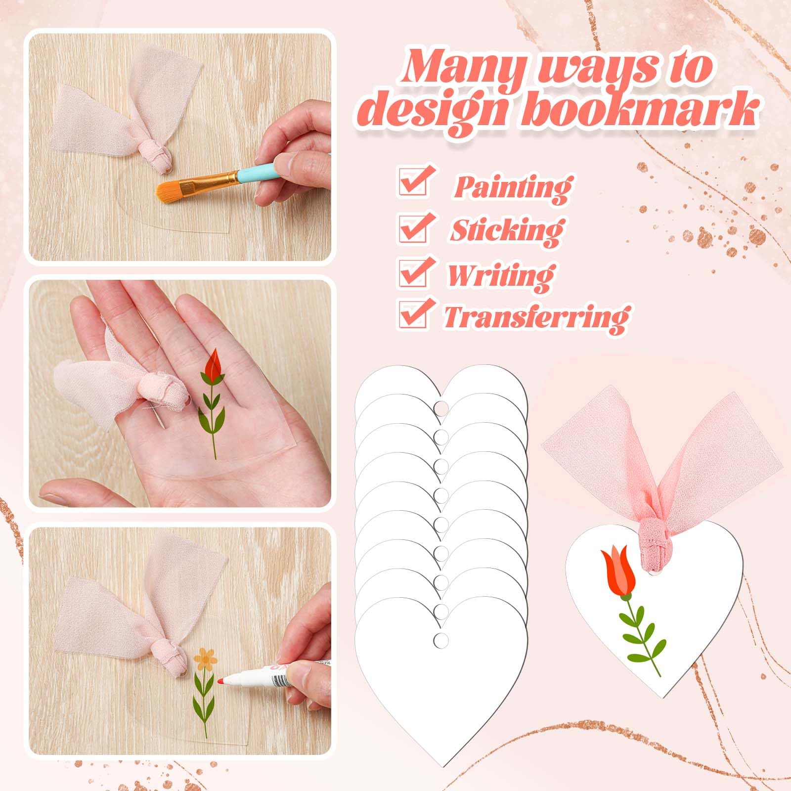 Bookmark Seating Card Mua Noveread 100 Pcs Clear Acrylic Place Cards Blank DIY Bookmark ...