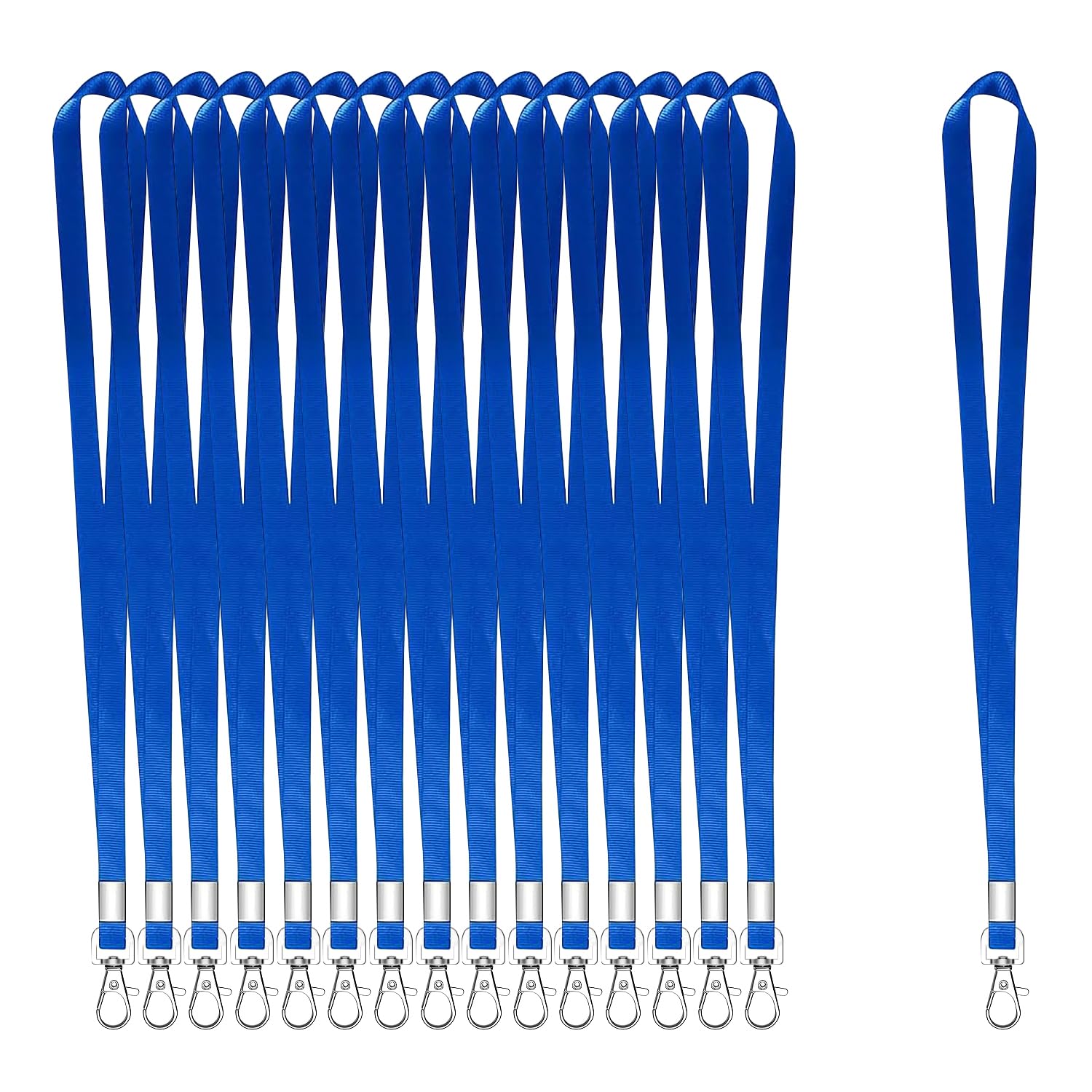 XHDA 20PCS Blue Lanyards for Neck, Lanyards for ID Badge, Lanyard with Metal Swivel Hook for ID Card Badge Holder โ image 1