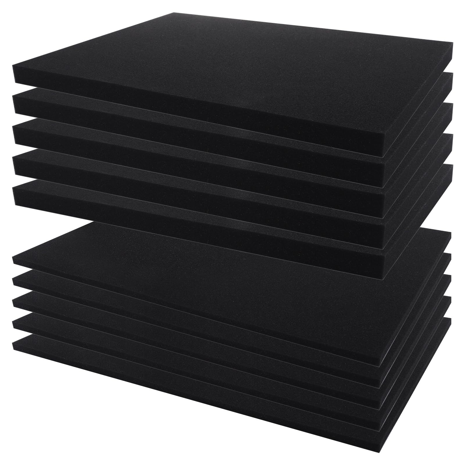 AKOLAFE 10 Pack Tool Box Foam 400x300mm Foam Insert Toolbox High Density Square Foams Pre Cube Packing Foam Sheet for Tool Box Organisation, Packing, DIY, 25mm+10mm Thcik