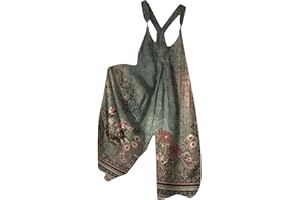 Bokeley Boho Jumpsuit for Women 2024 Summer Wide Leg Sleeveless Adjustable Strap Overall Plus Size Vintage Art Graphic Romper