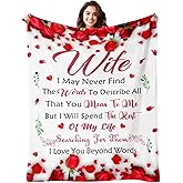 Lavua Valentines Day Gifts for Wife - Gifts for Wife from Husband - Anniversary Wedding Gift for Women - Wife Birthday Gift Ideas - Romantic I Love You Present for Her - to My Wife's Blanket 50"x60"