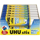 Saunders UHU Glue Stick, 1.41 oz., Blue (99653) | Great for school projects, office tasks, scrapbooking, and creative activities.