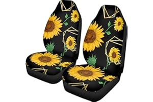 PEHEDE Car Seat Cover Sunflower Front for Cars, Easy to Install Cover Set, Accessories Auto Trucks Van SUV,2 Packs