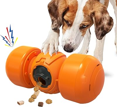 LACCEN Interactive Dog Toy Rolling Treat Dispenser Slow Feeder Orange
