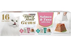 Fancy Feast Gems Pate Cat Food Mousse Salmon or Tuna and a Halo of Savory Gravy Wet Cat Food Variety Pack - (1) 8 ct. Boxes - 8 ct. Box