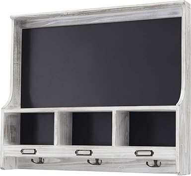 Amazon Com Grey Wooden Wall Mounted Hanging Entryway Shelf With