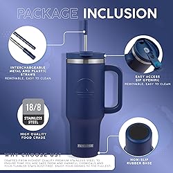 FAHRMOSIS 40 Oz Tumbler with Handle and Straw