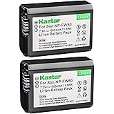 Kastar Battery (2-Pack) for Sony NP-FW50, BC-VW1, BC-TRW work with Sony Alpha 7, a7, Alpha 7R, a7R, Alpha a3000, Alpha a5000, Alpha a6000, NEX-3, NEX-3N, NEX-5, NEX-5N, NEX-5R, NEX-5T, NEX-6, NEX-7, NEX-C3, NEX-F3, SLT-A33, SLT-A35, SLT-A37, SLT-A55V, Cyber-shot DSC-RX10