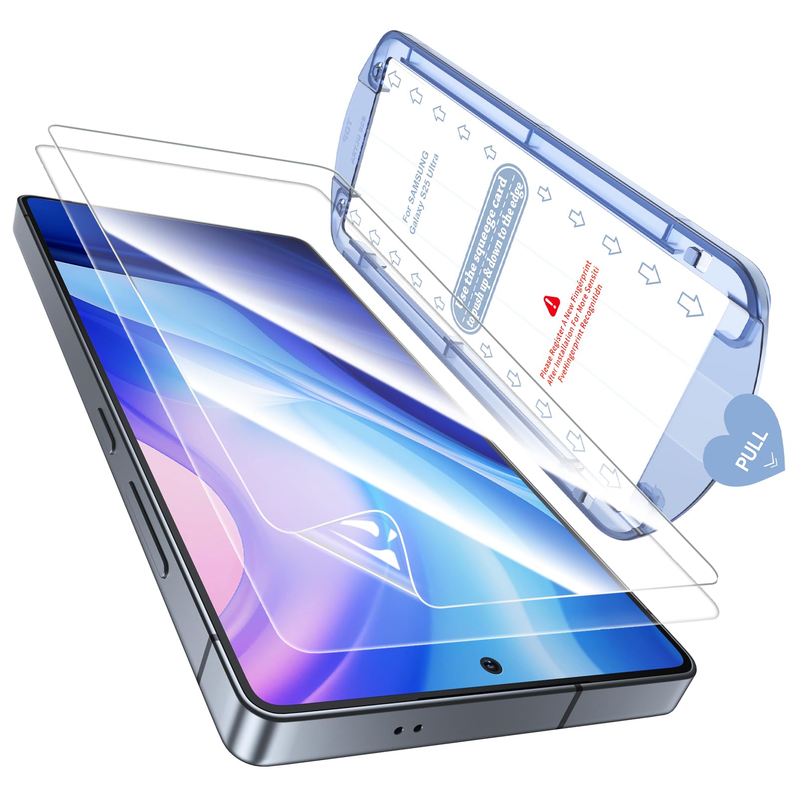 Photo 1 of iGluz 2 Pack Anti-Reflection Screen Protector for Samsung Galaxy S25 Ultra(6.9") [0.02S Sensitive Fingerprint Unlocking ] (PET Not Tempered Glass& Longest Durable) Self Installation, Case Friendly