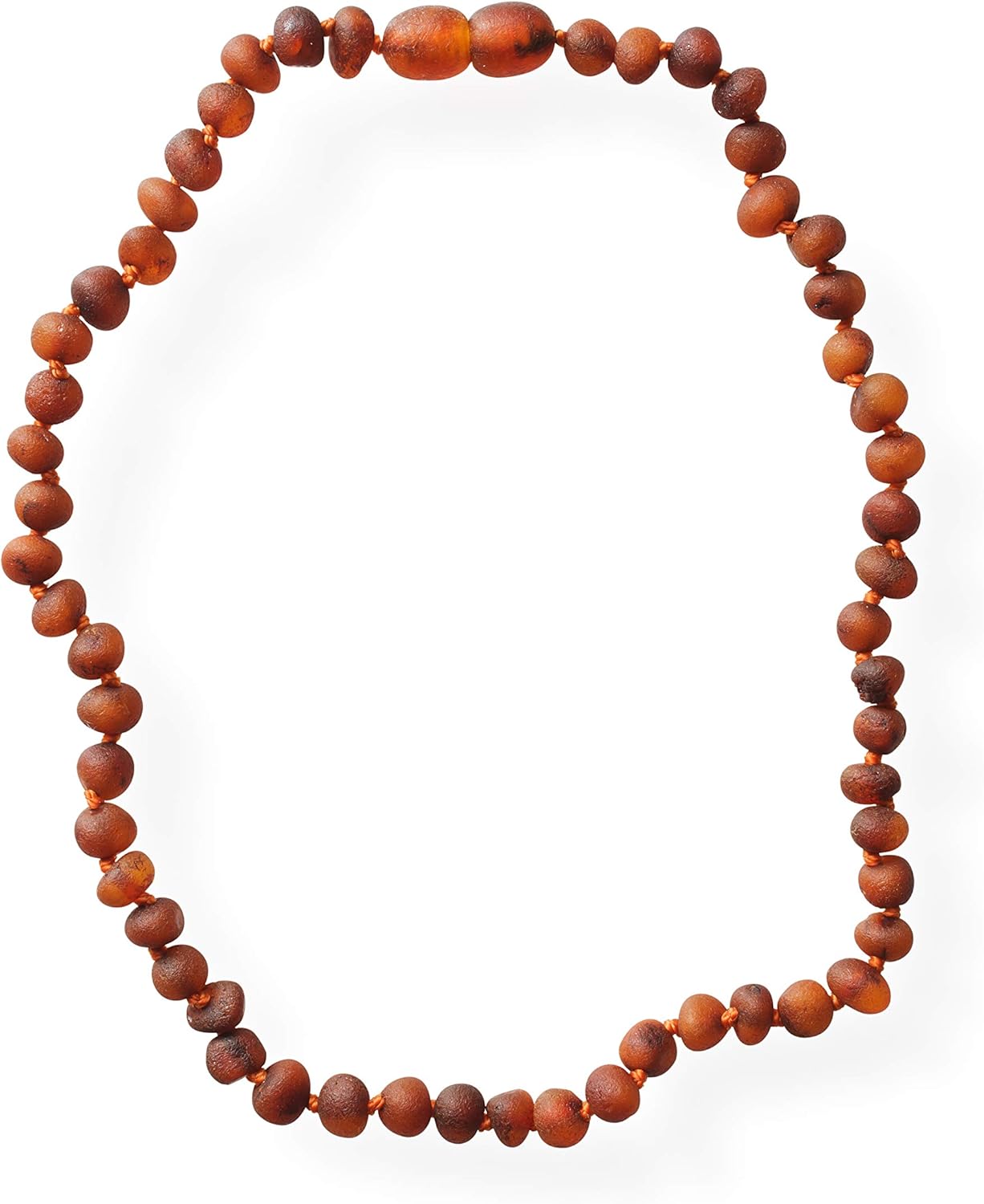 Meraki Amber Necklace - Raw Unpolished Baroque Amber Necklace | Certified Genuine Amber Necklace | Cognac Color (12.5 Inches): Health & Personal Care