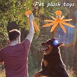 RAYITO Octopus Dog Toy No Stuffing Squeaky Crinkle for Small Medium Dogs Orange view 4