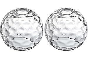 CJY CHENJINYAN 6.3 Inch Replacement Clear Hammer Glass Lamp Shade Light Fixture,for Replacement Wall Sconce Pendant Light Ceiling Light Chandelier Shade,Factory Outlet (Clear Glass, 2 Pack)