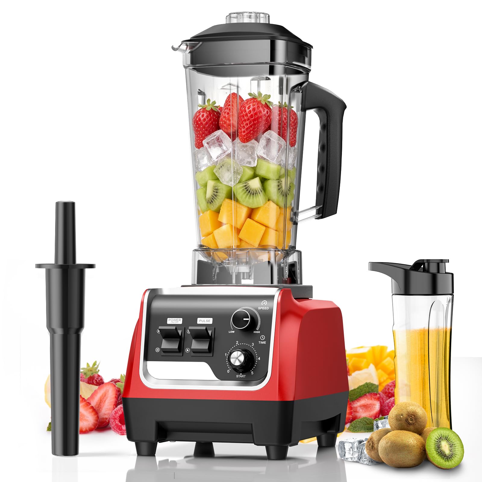 Photo 1 of 1800W Blender for Smoothies, Countertop Blenders for Kitchen with 70 Oz BPA-Free Pitcher and 20 oz To-Go Cup, 28000 RPM High-Speed Motor Blender for Ice Crushing, Frozen Drinks, Milkshakes (Dark Red)