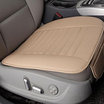 Amazon 車シートクッション Transer通気性puレザー竹炭カーシートカバーパッドマットプロテクター自動椅子クッション ベージュ シートクッション 車 バイク