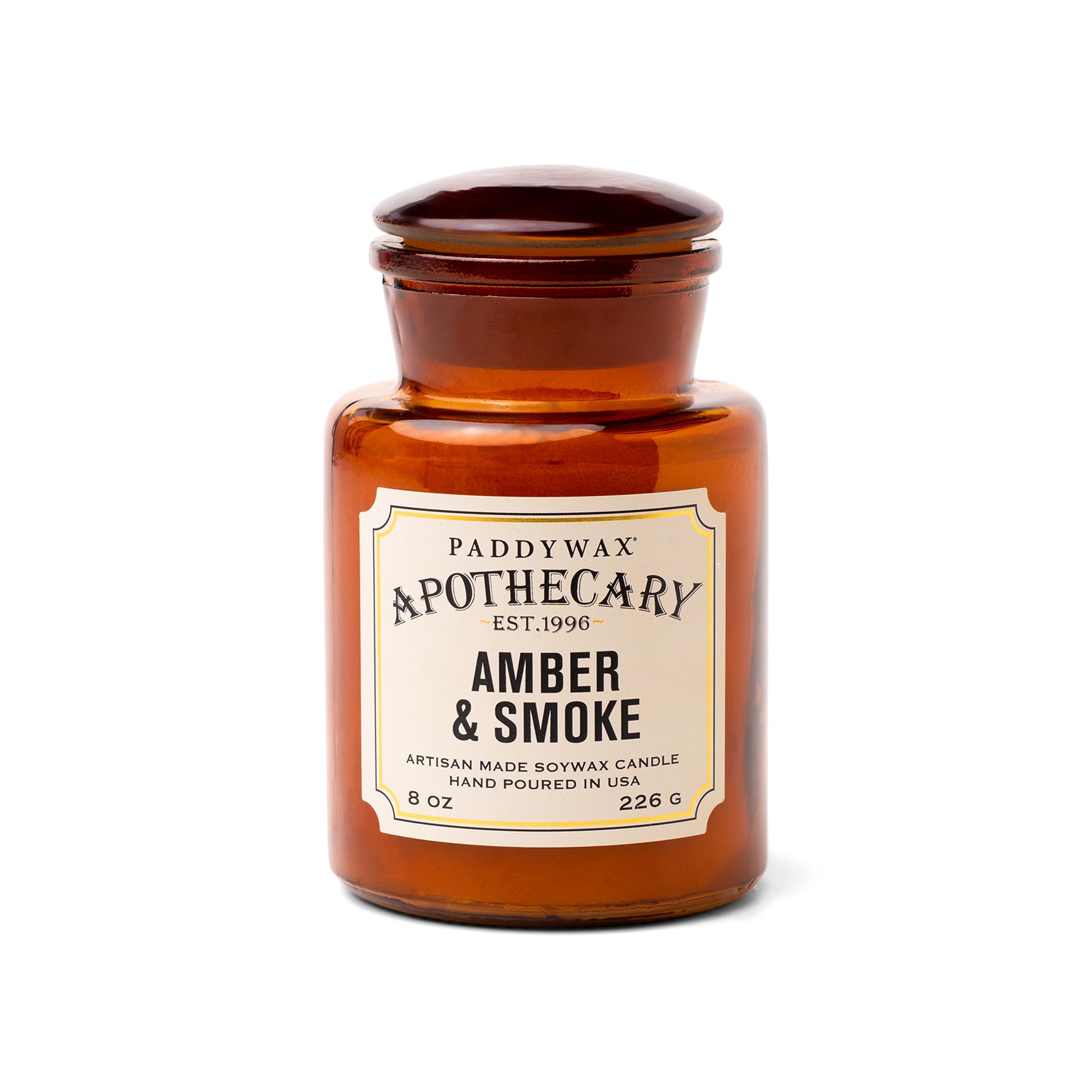 Paddywax Scented Candles Artisan Apothecary Candle, 226g, Amber & Smoke
