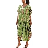 IMAGEKOPE Kaftan for Women Plus Size Bathing Suit Cover up Batwing Dress Loose fit Moroccan Caftan mumu Dresses for Women