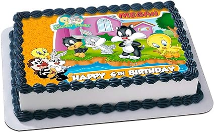 Amazon Com Baby Looney Tunes Edible Cake Topper Personalized