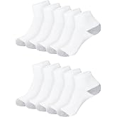 Hanes Women's Cushioned Athletic Ankle Socks (10-Pack)