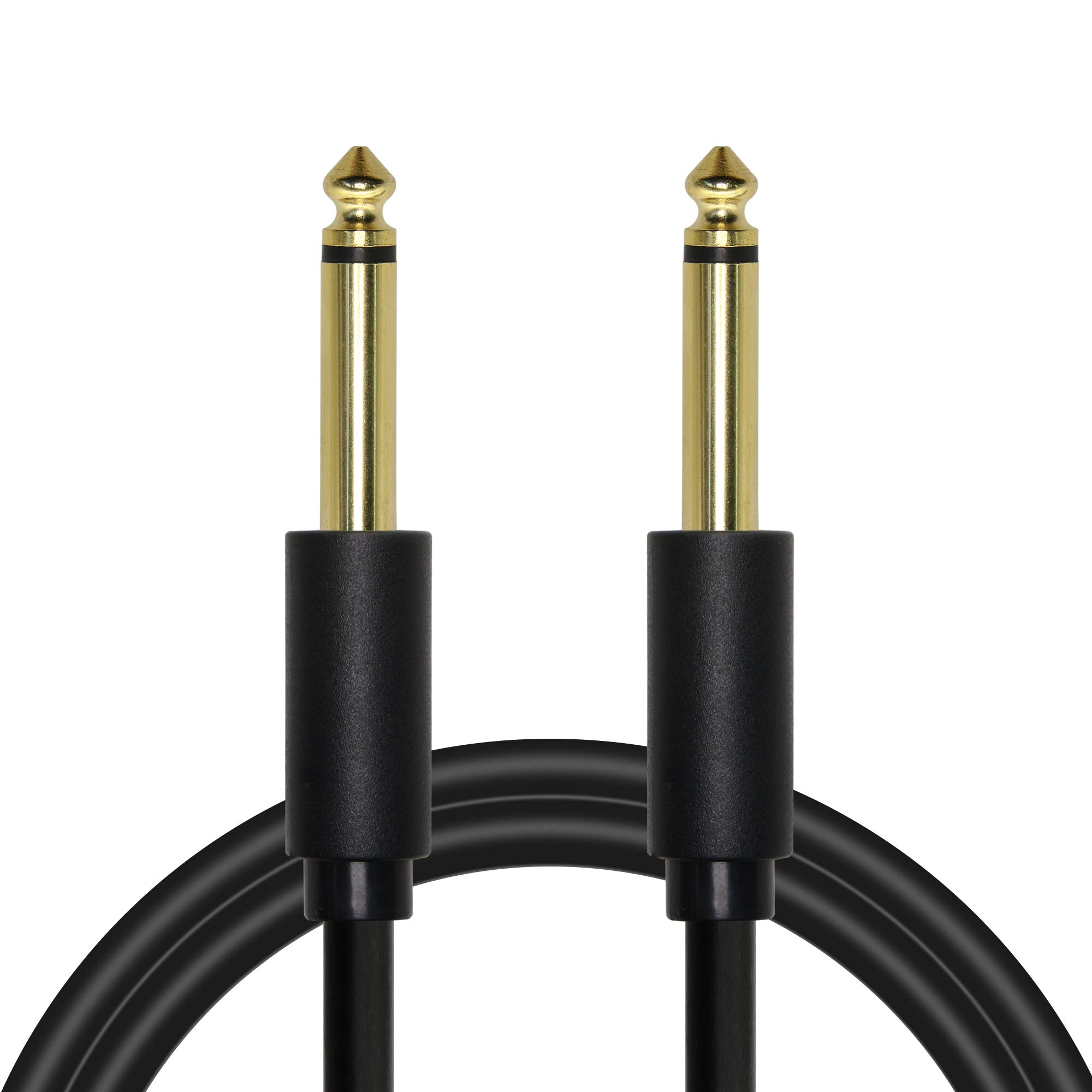 GINTOOYUN 6.35mm Mono Guitar Instrument Cable,Straight 1/4 TS Male to 1/4 TS Male Unbalanced Patch Cords For Electric Bass Guitar,Amplifier Speaker,Line-level Audio etc (1.5)