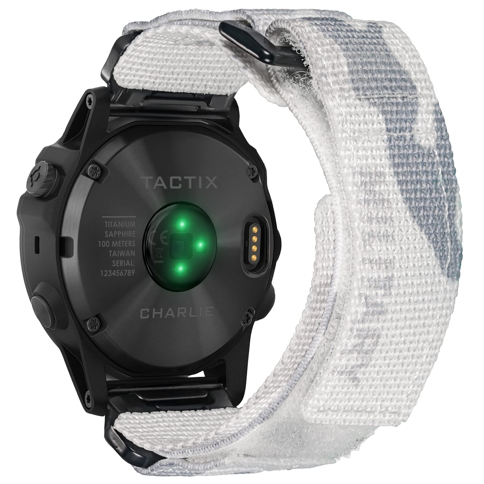 hemsut h Compatible w/ Garmin，Watch Band，Camouflage Super Rugged Nylon Sports Strap w/ Woven Loop Design，fēnix/Forerunner/Vivoactive/Approach/MARQ/quatix/D2 Series Tough Replacement Band Men (HGA131)
