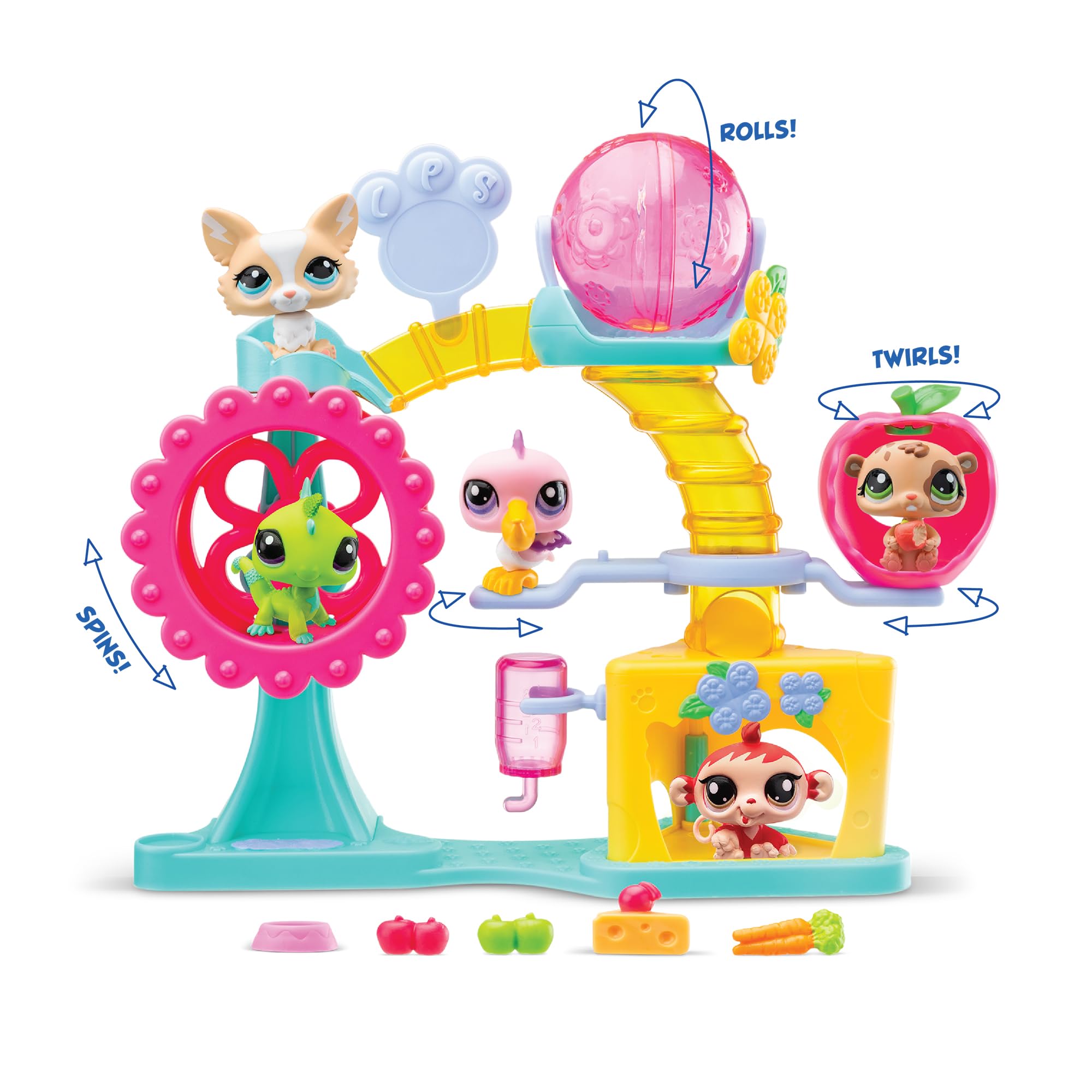 Littlest Pet Shop, Fun Factory Play Set - Gen 7, Pets #69 & #68, Authentic LPS Bobble Head Figure, Collectible Imagination Toy Animal, Kidults, Girls, Boys, Kids, Tweens Ages 4+