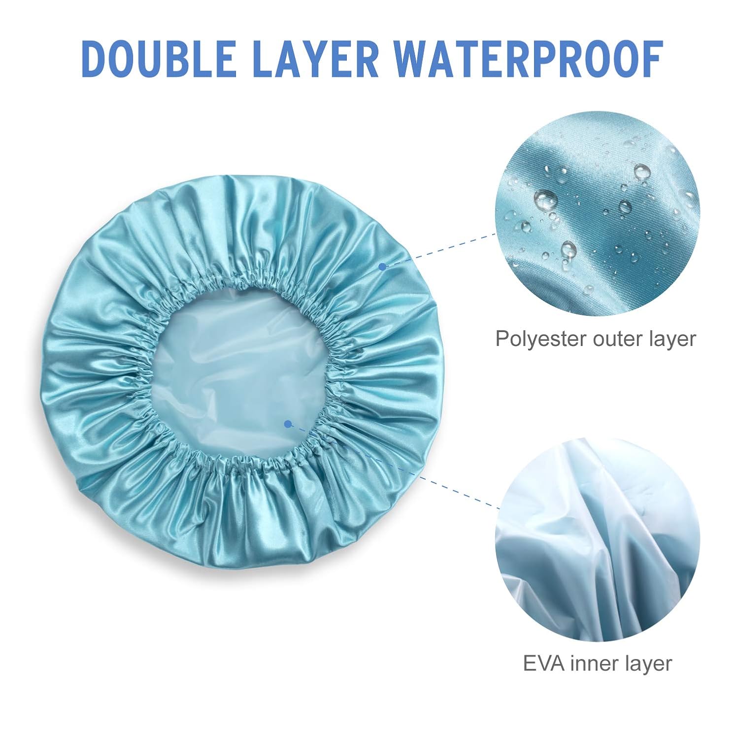 AmazerBath Shower Cap, 4-Pack Shower Caps for Women, Double Waterproof Layers Bathing Shower Hat Hair Protection EVA Shower Caps Reusable, Medium Size : Beauty