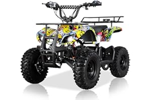 JOYRACER 36V Electric ATV Dirt Quad Electric Four-Wheeled ATV with 500W Brushless Powerful Motor Off-Road Vehicle Electric Kids ATV Ride on ATV for Big Boys Girls Ages 6+, Graffiti-Art