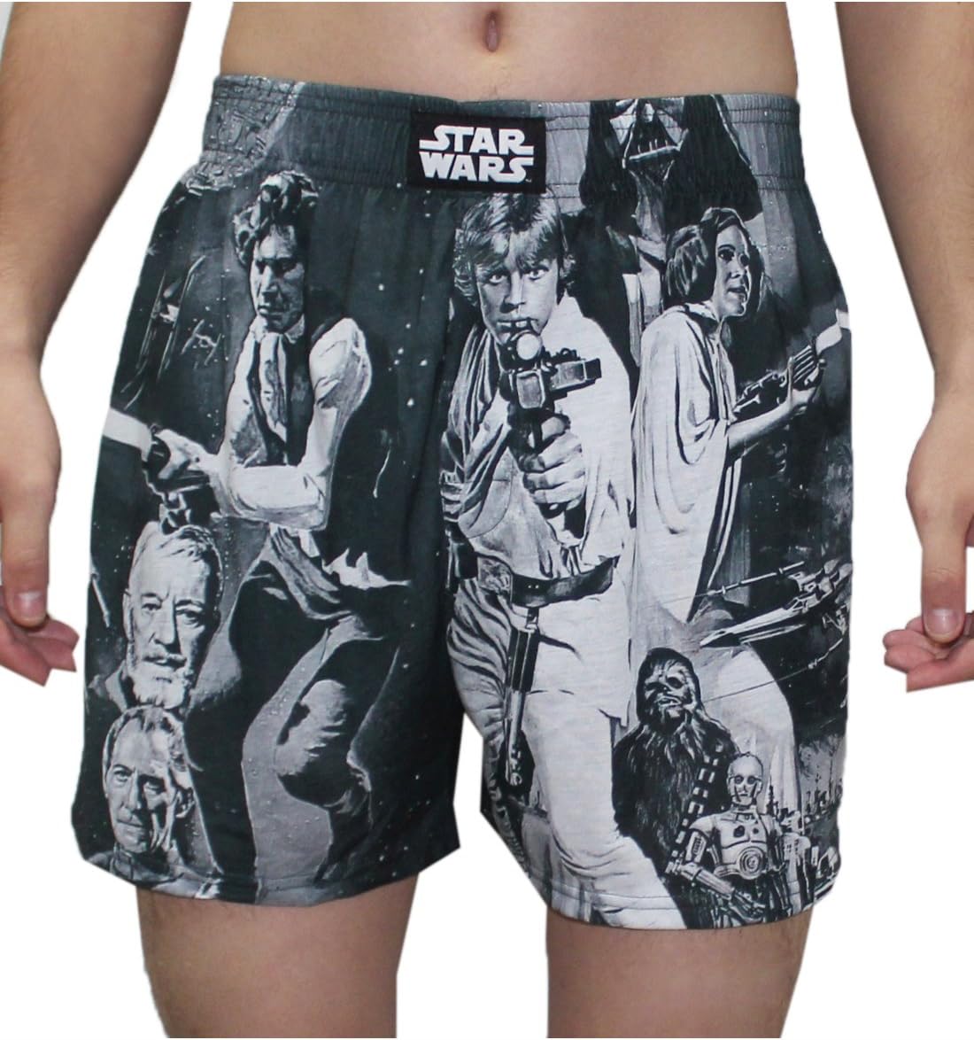BIG & TALL STAR WARS Mens Functional Open Fly Boxer Shorts