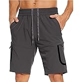 MOURCE Mens Hiking Shorts 9" Quick Dry, Lightweight Men Golf Shorts Breathable Outdoor Fishing Camping