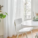 Deconovo Solid Eyelet Semi Transparent Net Curtains 2 Panels White 140x90cm view 2