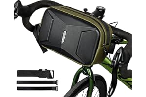CamGo Waterproof Handlebar Bag for Bike - Cycling Front Storage Basket Bags Multifunctional Small Shoulder Pack for Men & Women (Black&Green)