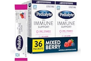 Pedialyte with Immune Support, Electrolyte Drink Powder with Vitamin C and Zinc, Advanced Hydration, Mixed Berry, 36 Powder Packets