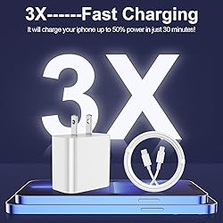 iPhone Charger Fast Charging 2 Pack Type C Wall