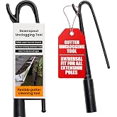 SPUTTER Ladder-Free Gutter Downspout Cleaner &ndash; USA Made, Fits Extension Most Poles, Dislodges Debris from Ground &ndash; Holiday Decoration Hook &ndash; Christmas Light Hanger, Halloween Decor, No Pole Included
