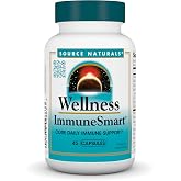 Source Naturals Wellness ImmuneSmart, 45 Capsules | Core Daily Immune Support | with Vitamins A, C, and D, Zinc, Elderberry, Echinacea, Andrographis, Turkey Tail and Garlic*