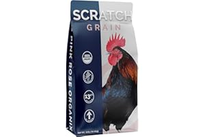 Pink Rose Organix Chicken Scratch Grain, 40lbs - 13.5% Protein, Non-GMO, USDA Certified Organic Blend - Supports Digestion & Immune Health - Soy & Corn-Free