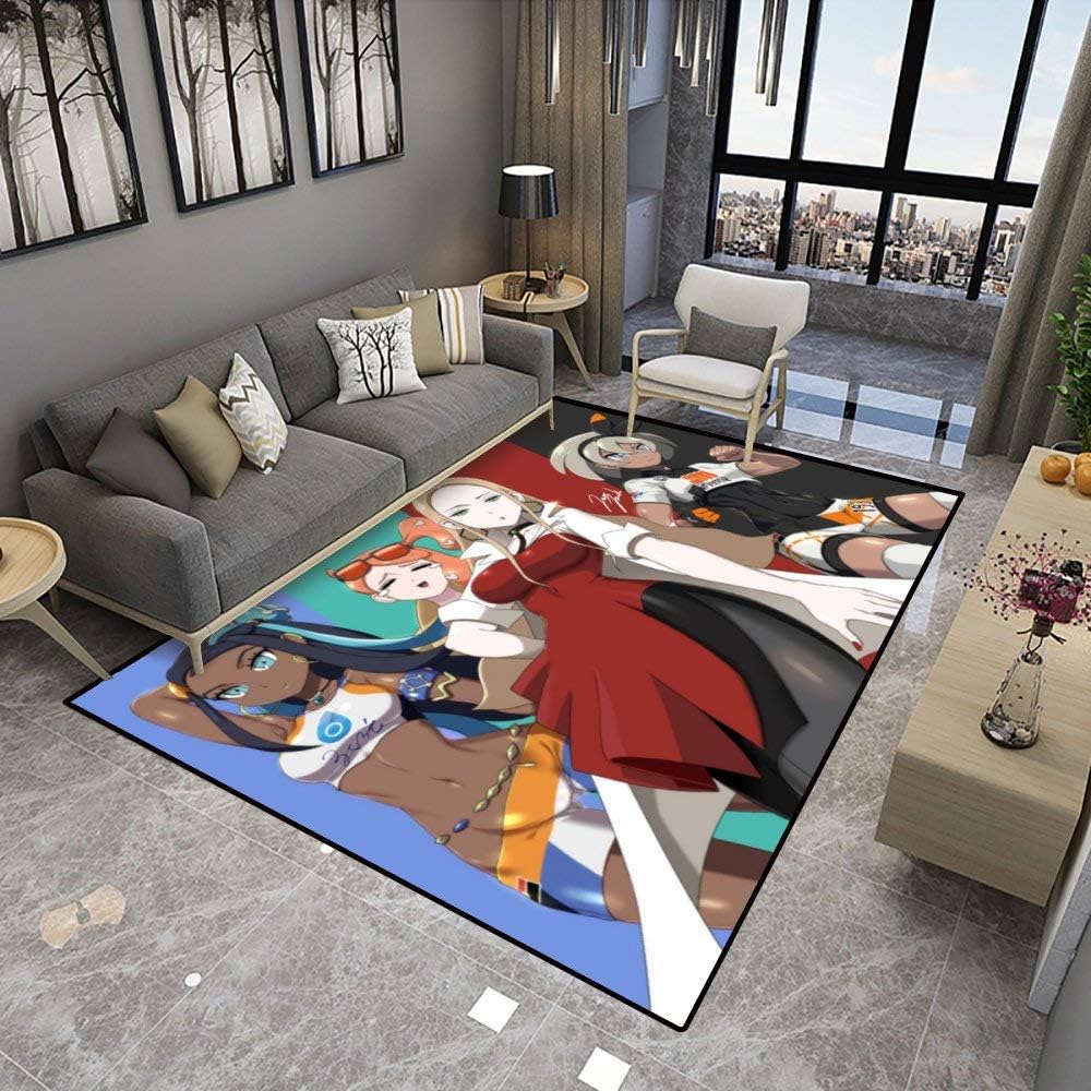 Amazon Com Poke Mon Area Rugs Sword Shield 5 Cute Anime Cartoon Graphic Carpet Living Room Bedroom Sofa Mat Nonslip Doormat Kitchen Bathroom Bath Mats For Home Decoration 5x7ft Kitchen Dining