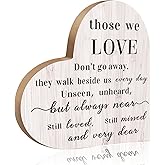 Bereavement Gift Wood Heart Memorial Plaque Sympathy Table Decoration Condolence Sign Bereavement Gift for Loss of Loved One Remembrance Memorial Gift for Table Centerpiece Remembrance Decoration