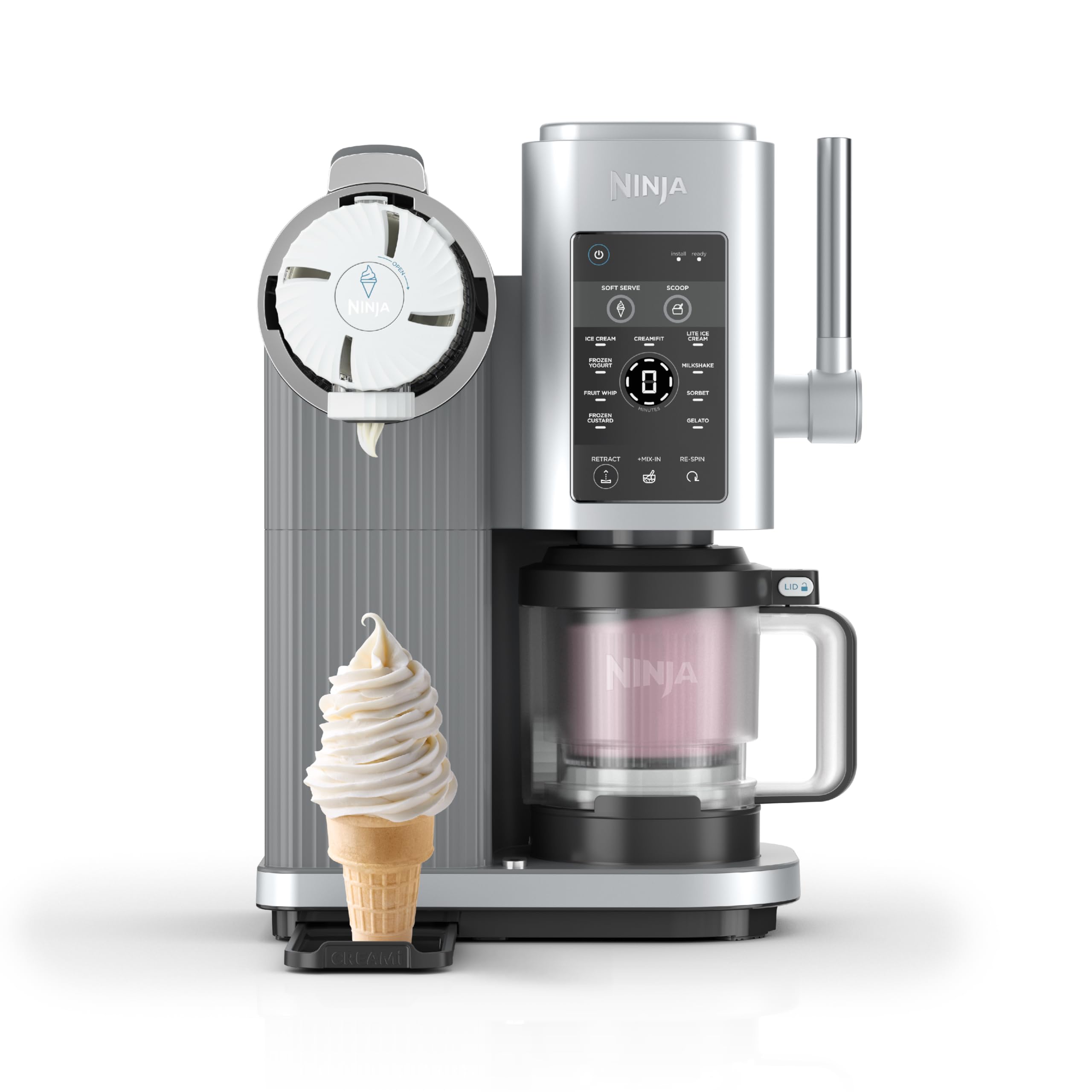 Photo 1 of Ninja Swirl by CREAMi Ice Cream and Soft Serve Maker, Sorbet, Milkshake, Frozen Yogurt, Low Calories Program & More, 13-in-1, Soft Serve Handle, (2) CREAMi Swirl 16oz Pints, For Kids & ALL ages, NC701