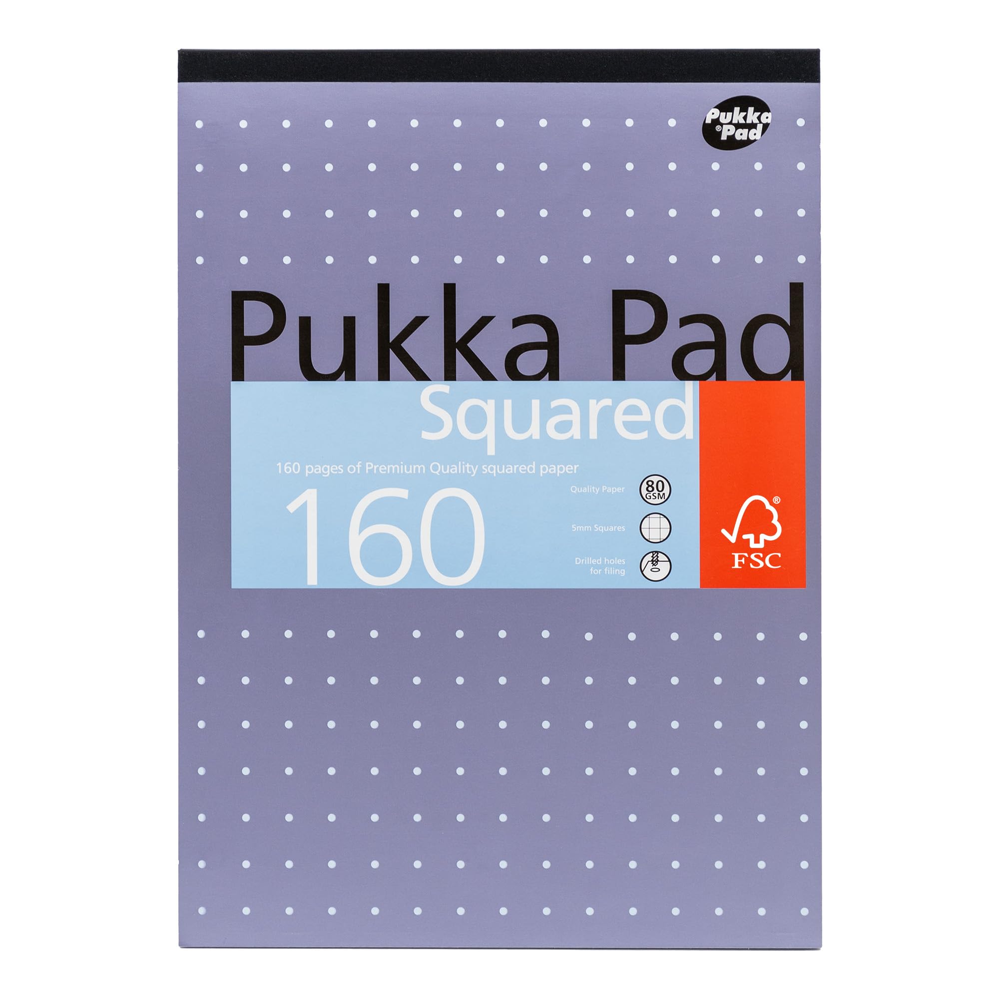 A4 5mm Squared Ruled Pads 80GSM 160 Pages (6 Pack)