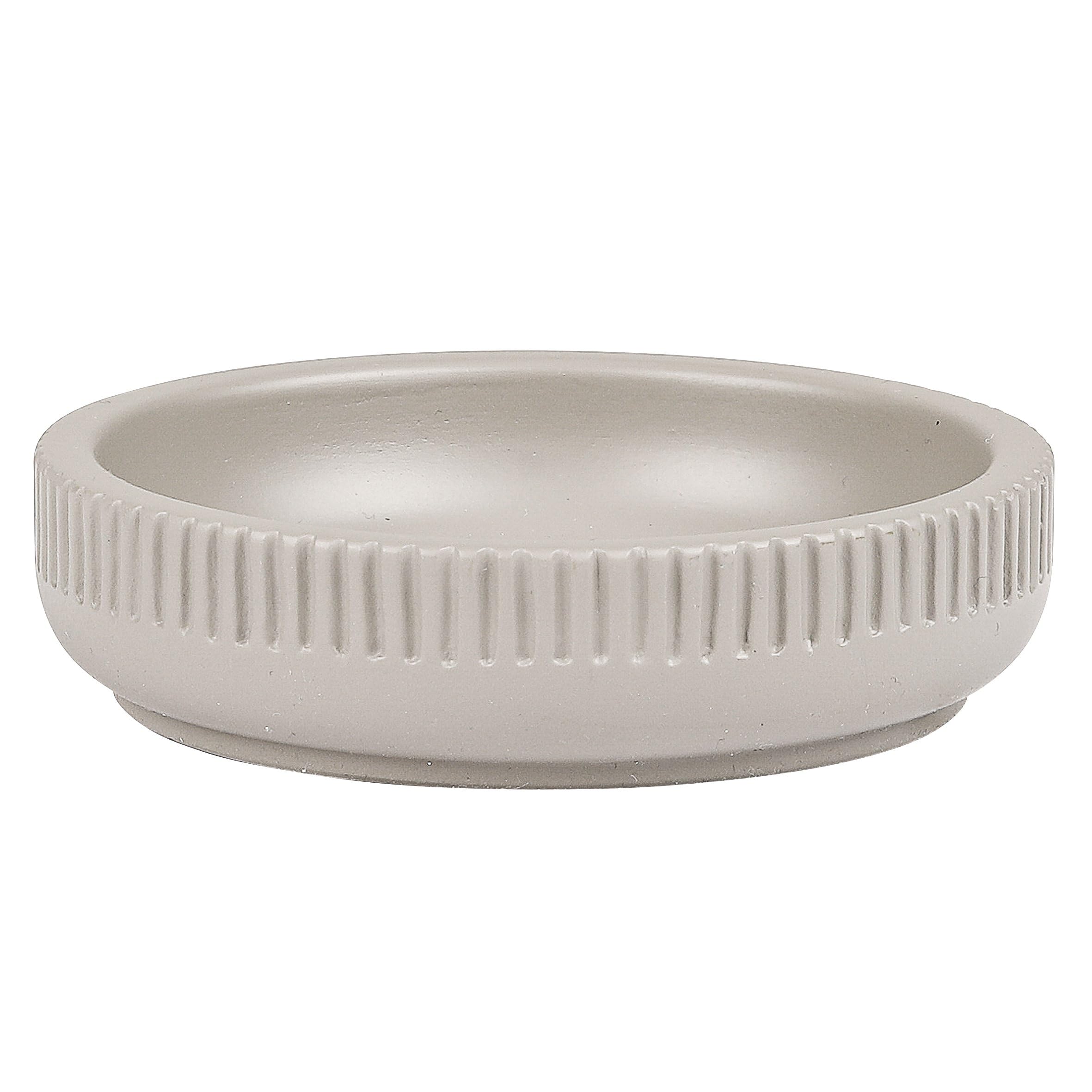 axentia Raja 135656 Soap Dish Polyresin Diameter Approx. 11 cm Taupe