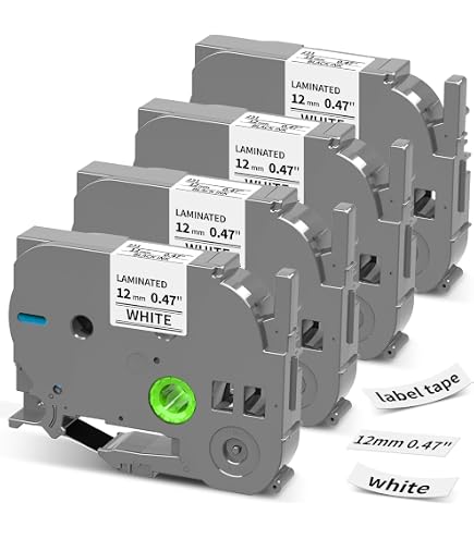 Amazon.com: 5-Pack TZe TZ Tape 12mm 0.47 Laminated Clear Label