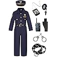 Costumerry Police Officer Costume for Kids Deluxe Cop Police Costume for Boys Pretend Play Set Halloween Cosplay Party