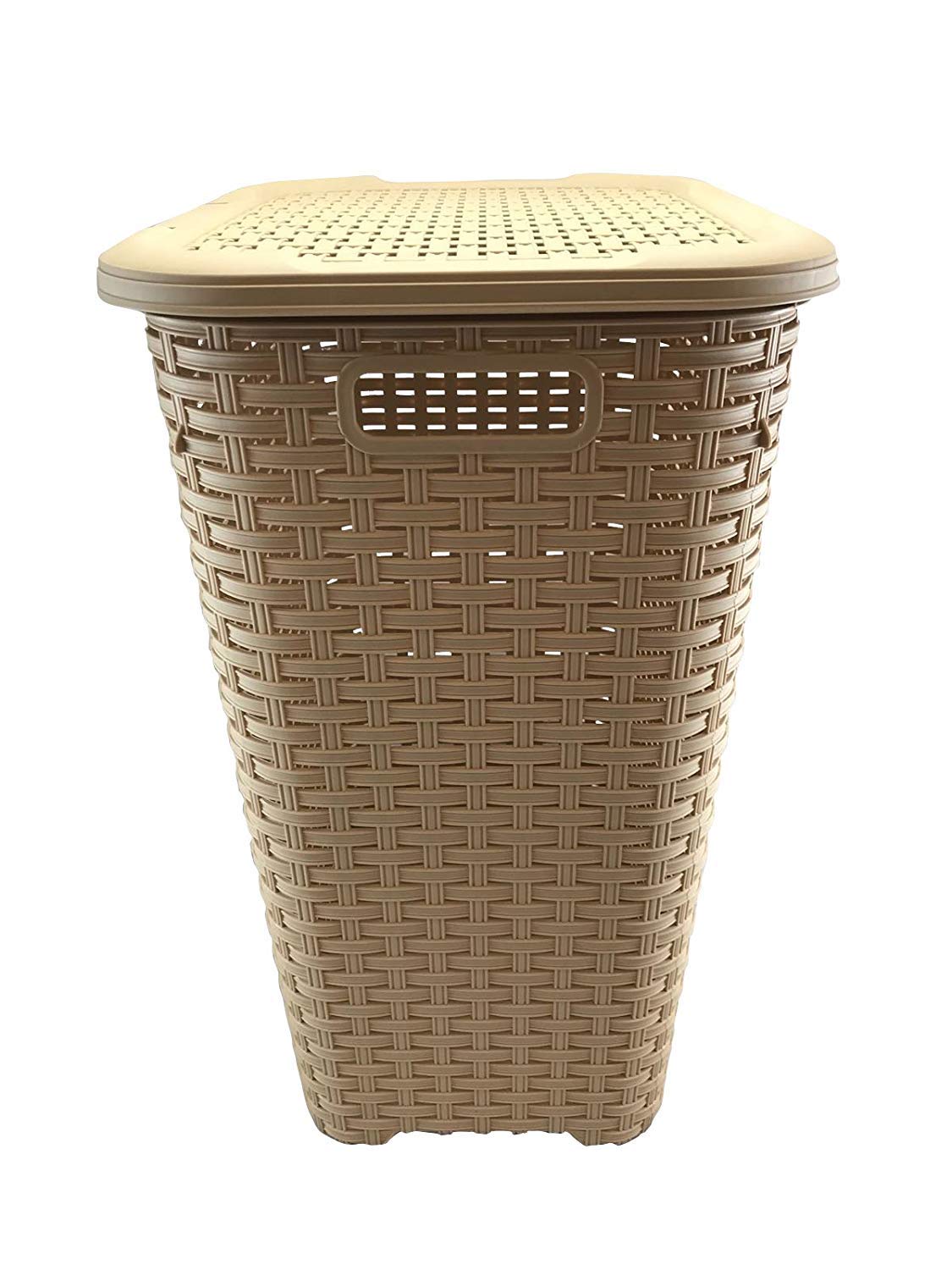 SG Homeware 60L Plastic Laundry Basket Hamper Storage Bin Woven Rattan